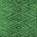 Square Machine Washable Oriental Emerald Green Traditional Area Rugs, wshcon820emgrn