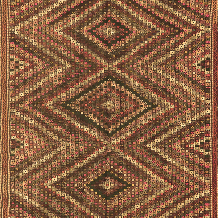 Machine Washable Oriental Brown Traditional Rug, wshcon820brn