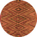 Square Oriental Orange Traditional Rug, con820org