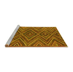 Sideview of Machine Washable Oriental Yellow Traditional Rug, wshcon820yw