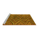 Sideview of Machine Washable Oriental Yellow Traditional Rug, wshcon820yw