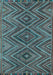 Machine Washable Oriental Light Blue Traditional Rug, wshcon820lblu