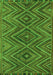 Serging Thickness of Machine Washable Oriental Green Traditional Area Rugs, wshcon820grn