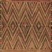 Square Machine Washable Oriental Brown Traditional Rug, wshcon820brn