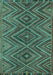 Machine Washable Oriental Turquoise Traditional Area Rugs, wshcon820turq