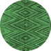 Round Oriental Emerald Green Traditional Rug, con820emgrn