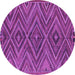 Round Oriental Purple Traditional Rug, con820pur