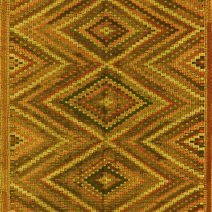 Machine Washable Oriental Yellow Traditional Rug, wshcon820yw