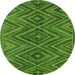 Square Oriental Green Traditional Rug, con820grn