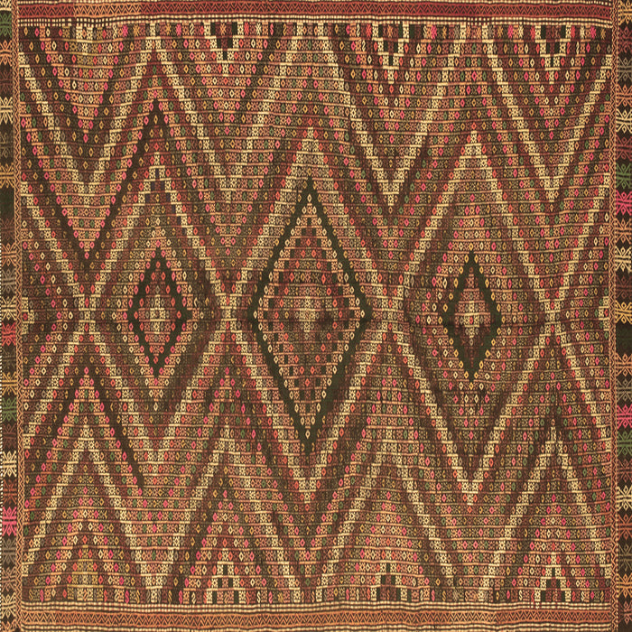Square Oriental Brown Traditional Rug, con820brn