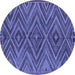 Round Oriental Blue Traditional Rug, con820blu