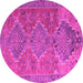 Round Oriental Pink Traditional Rug, con821pnk