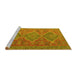 Sideview of Machine Washable Oriental Yellow Traditional Rug, wshcon821yw