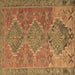 Square Machine Washable Oriental Brown Traditional Rug, wshcon821brn