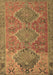 Machine Washable Oriental Brown Traditional Rug, wshcon821brn