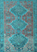 Machine Washable Oriental Light Blue Traditional Rug, wshcon821lblu