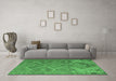 Machine Washable Oriental Emerald Green Traditional Area Rugs in a Living Room,, wshcon821emgrn