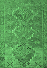 Oriental Emerald Green Traditional Rug, con821emgrn