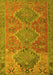 Machine Washable Oriental Yellow Traditional Rug, wshcon821yw