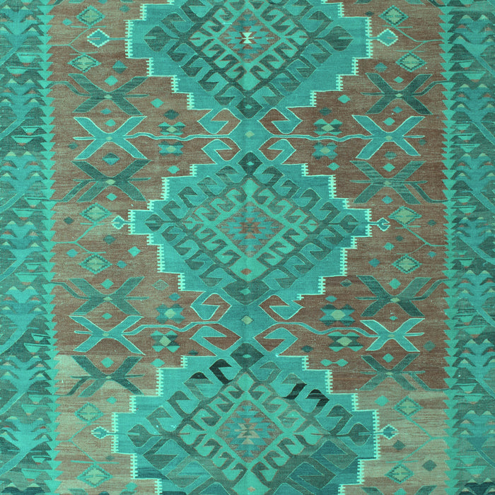 Machine Washable Oriental Turquoise Traditional Area Rugs, wshcon821turq
