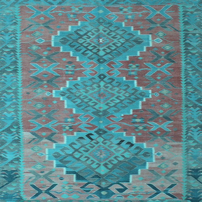 Square Oriental Light Blue Traditional Rug, con821lblu