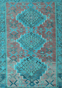 Oriental Light Blue Traditional Rug, con821lblu