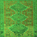 Round Machine Washable Oriental Green Traditional Area Rugs, wshcon821grn