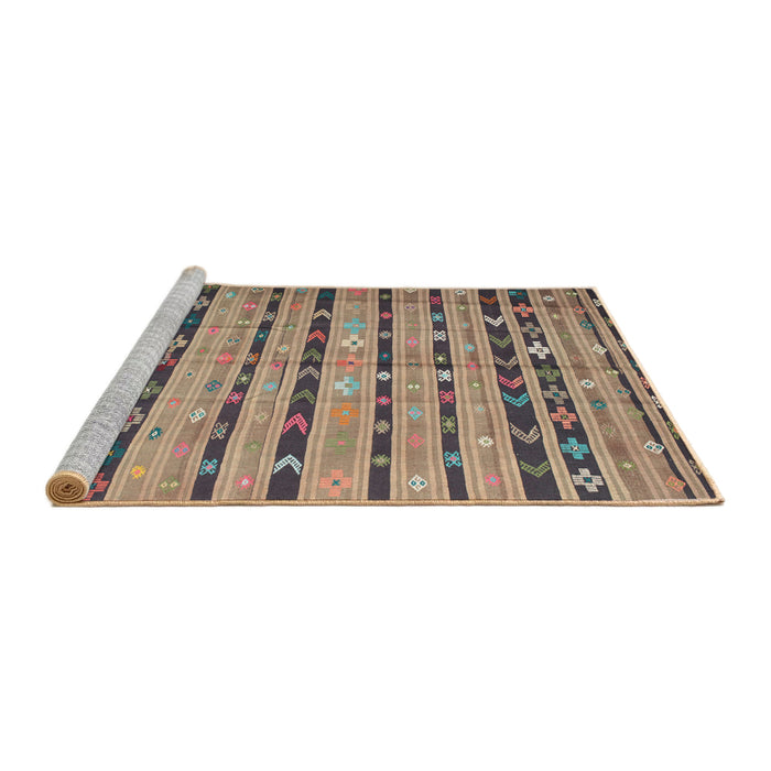 Serging Thickness of Machine Washable Contemporary Brown Rug, wshcon822