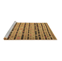 Sideview of Machine Washable Southwestern Brown Country Rug, wshcon822brn