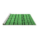 Sideview of Machine Washable Southwestern Emerald Green Country Area Rugs, wshcon822emgrn