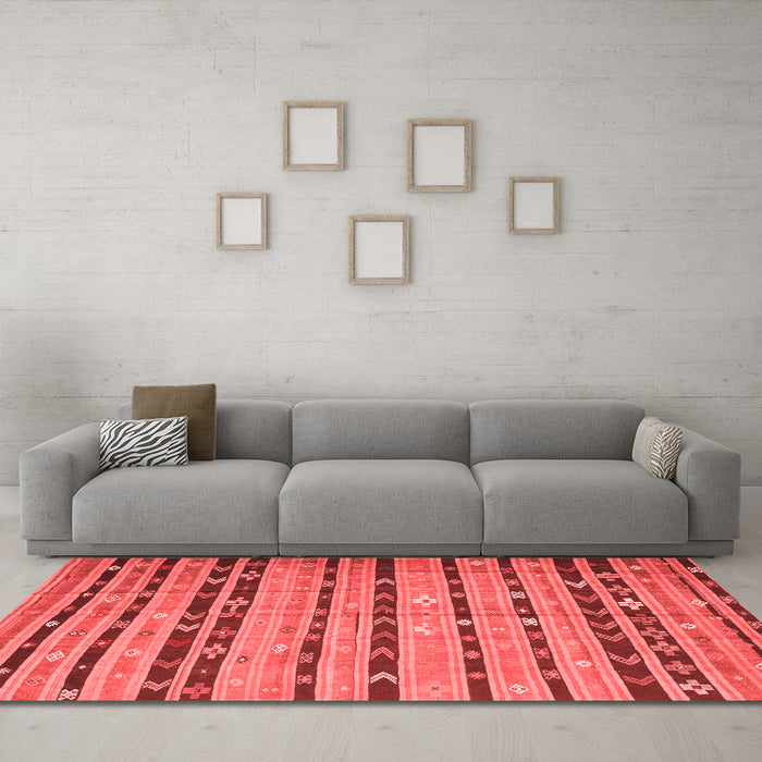 Country Red Washable Rugs