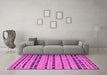 Machine Washable Southwestern Pink Country Rug in a Living Room, wshcon822pnk