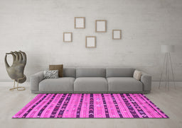 Machine Washable Southwestern Pink Country Rug in a Living Room, wshcon822pnk