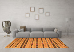 Machine Washable Southwestern Orange Country Area Rugs in a Living Room, wshcon822org
