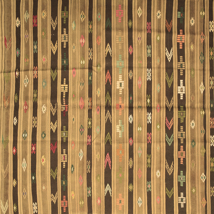 Square Southwestern Brown Country Rug, con822brn