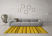 Machine Washable Southwestern Yellow Country Rug, wshcon822yw