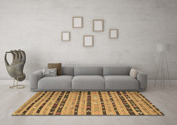 Machine Washable Southwestern Brown Country Rug in a Living Room,, wshcon822brn