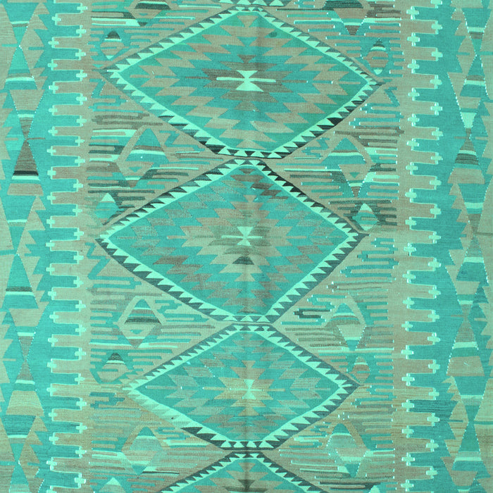 Machine Washable Southwestern Turquoise Country Area Rugs, wshcon823turq