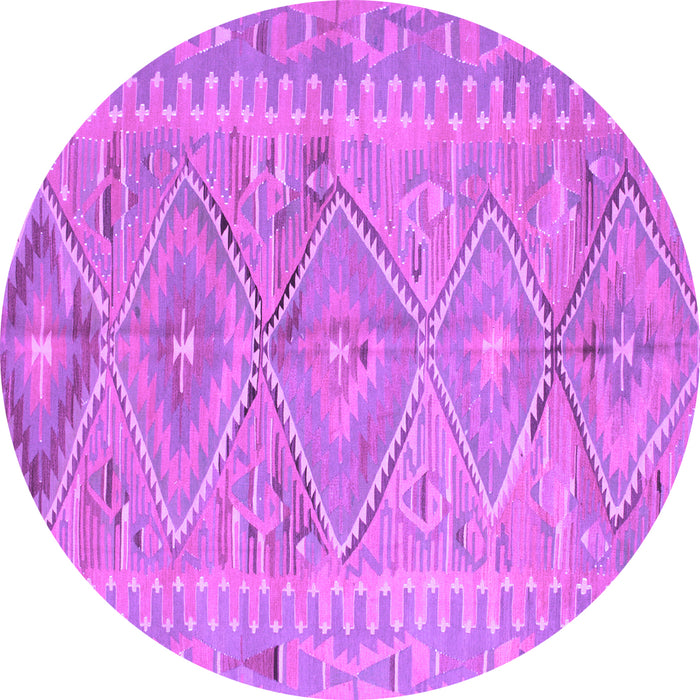Round Southwestern Purple Country Rug, con823pur
