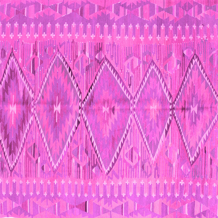 Square Machine Washable Southwestern Pink Country Rug, wshcon823pnk