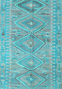 Southwestern Light Blue Country Rug, con823lblu