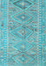 Southwestern Light Blue Country Rug, con823lblu