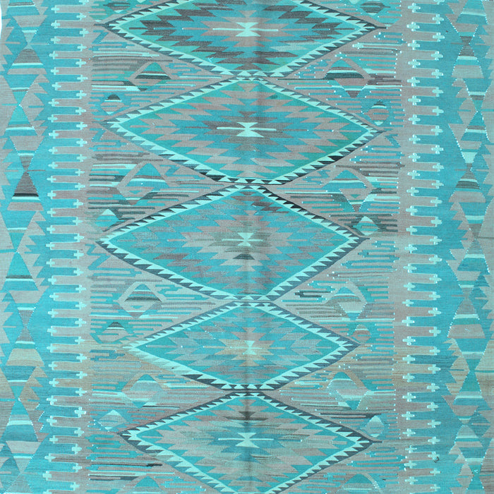 Square Southwestern Light Blue Country Rug, con823lblu