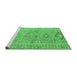 Sideview of Machine Washable Southwestern Emerald Green Country Area Rugs, wshcon823emgrn