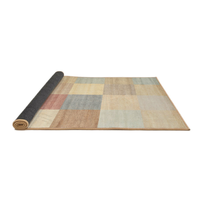 Thickness of Contemporary Khaki Gold Checkered Rug, con824