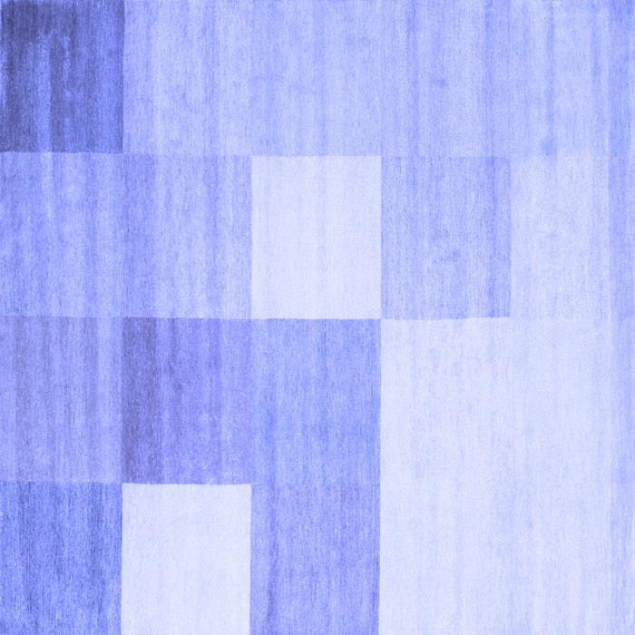 Square Machine Washable Checkered Blue Modern Rug, wshcon824blu