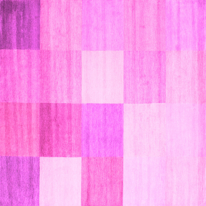 Square Machine Washable Checkered Pink Modern Rug, wshcon824pnk