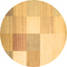 Round Checkered Brown Modern Rug, con824brn