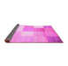 Sideview of Checkered Pink Modern Rug, con824pnk