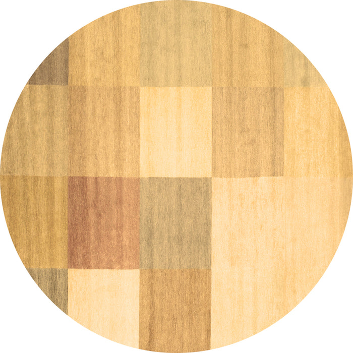 Round Machine Washable Checkered Brown Modern Rug, wshcon824brn